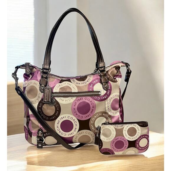 Y2K Coach F17582 Alexandra Snap Head Print Convertible Bag & Wristlet - Picture 1 of 14
